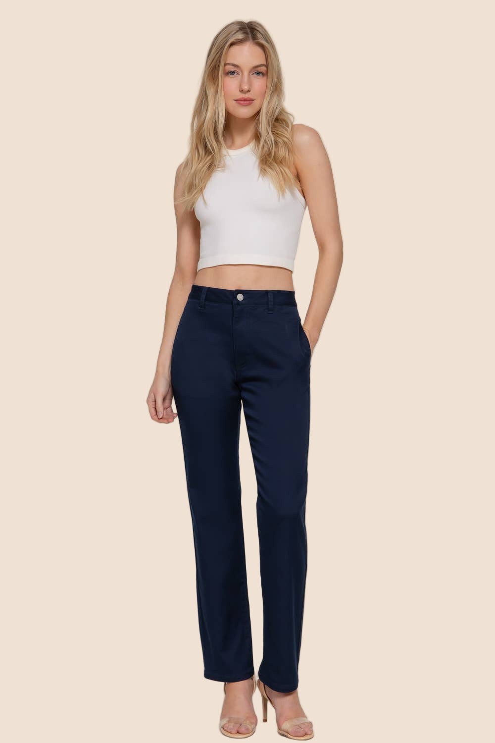 Straight Fit Trousers (Navy)