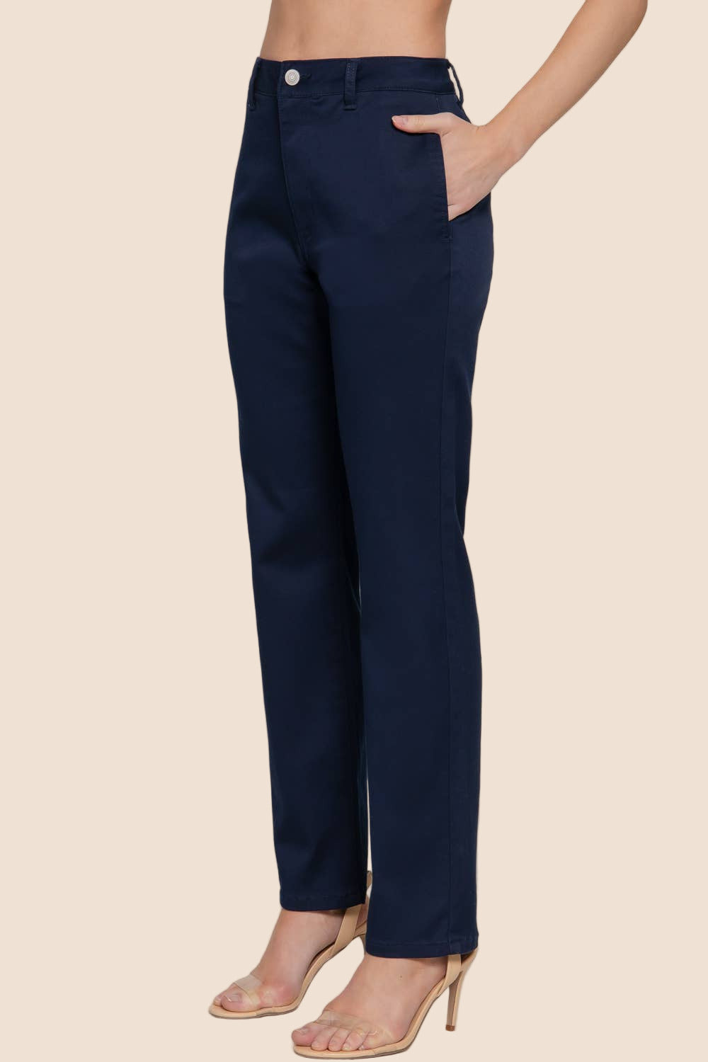 Straight Fit Trousers (Navy)
