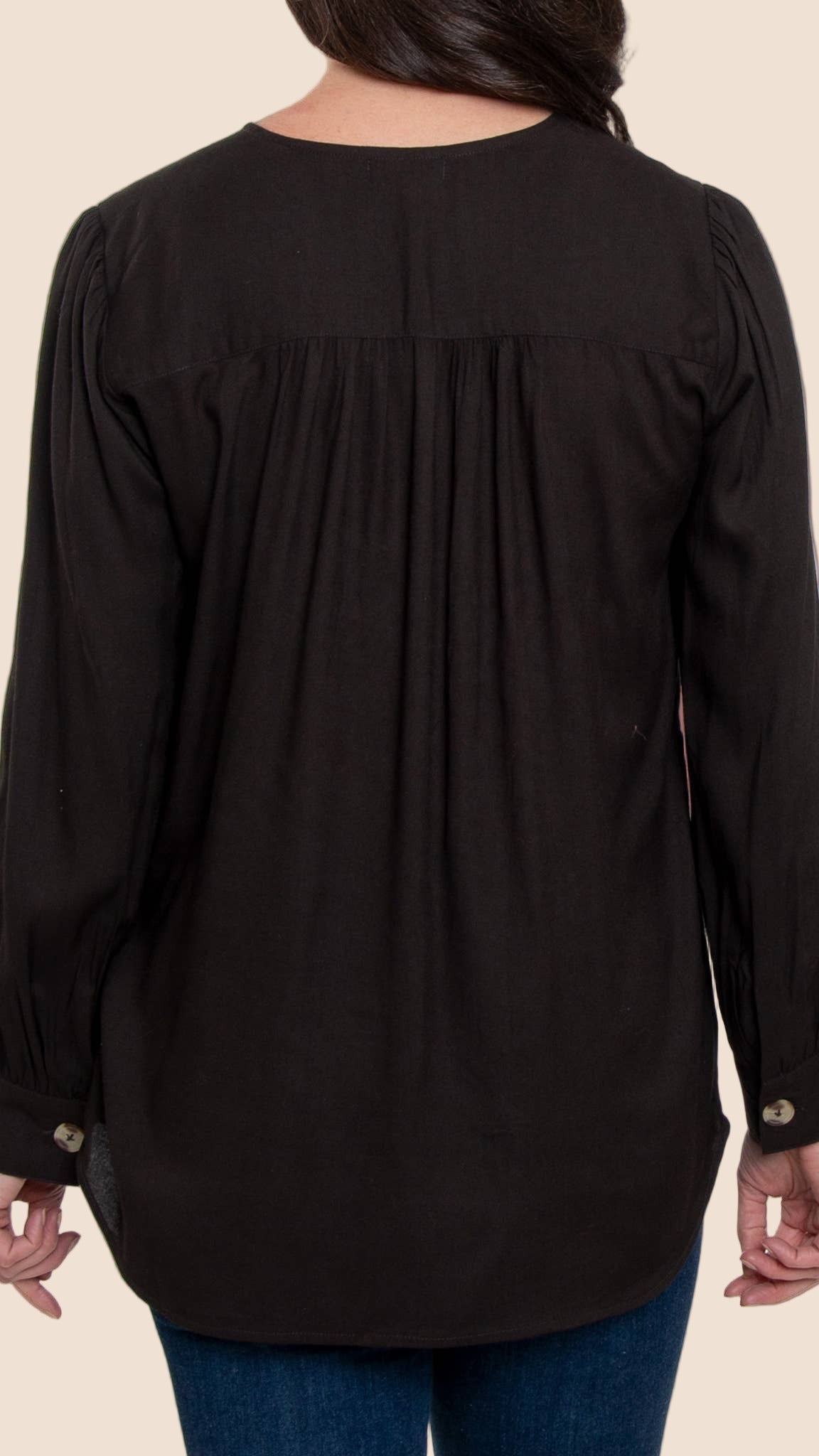The Izara V-Neck Blouse (Black)