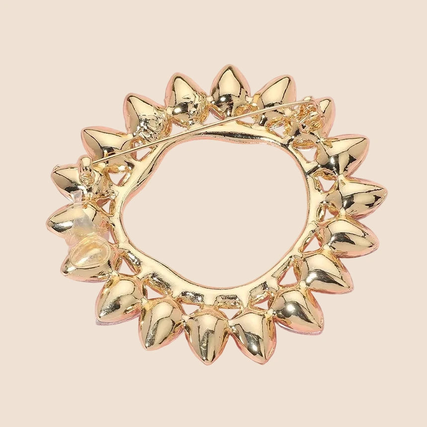 Champagne Crystal Halo Brooch