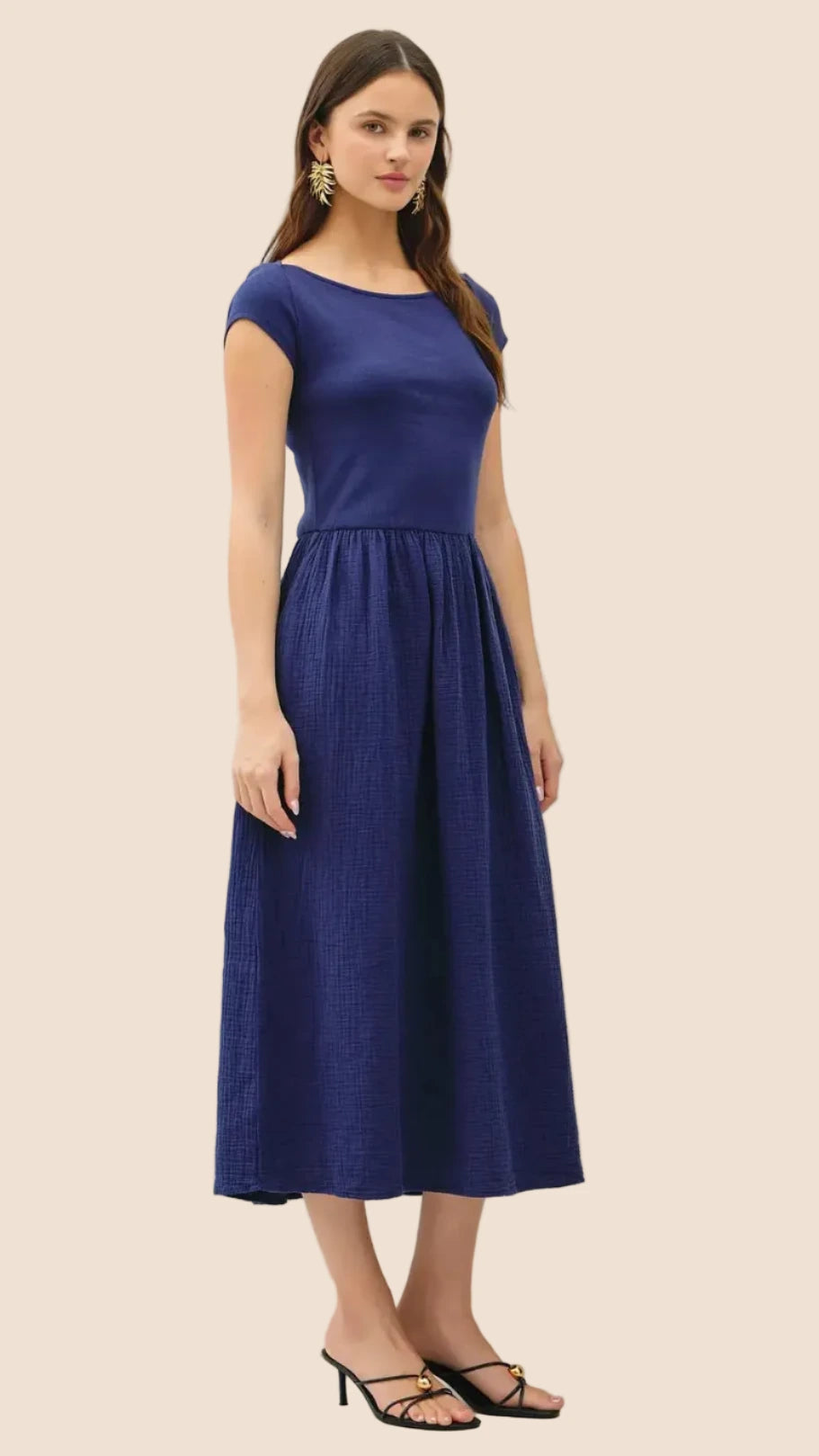 Be Soft Cotton Stretch Boatneck Dress