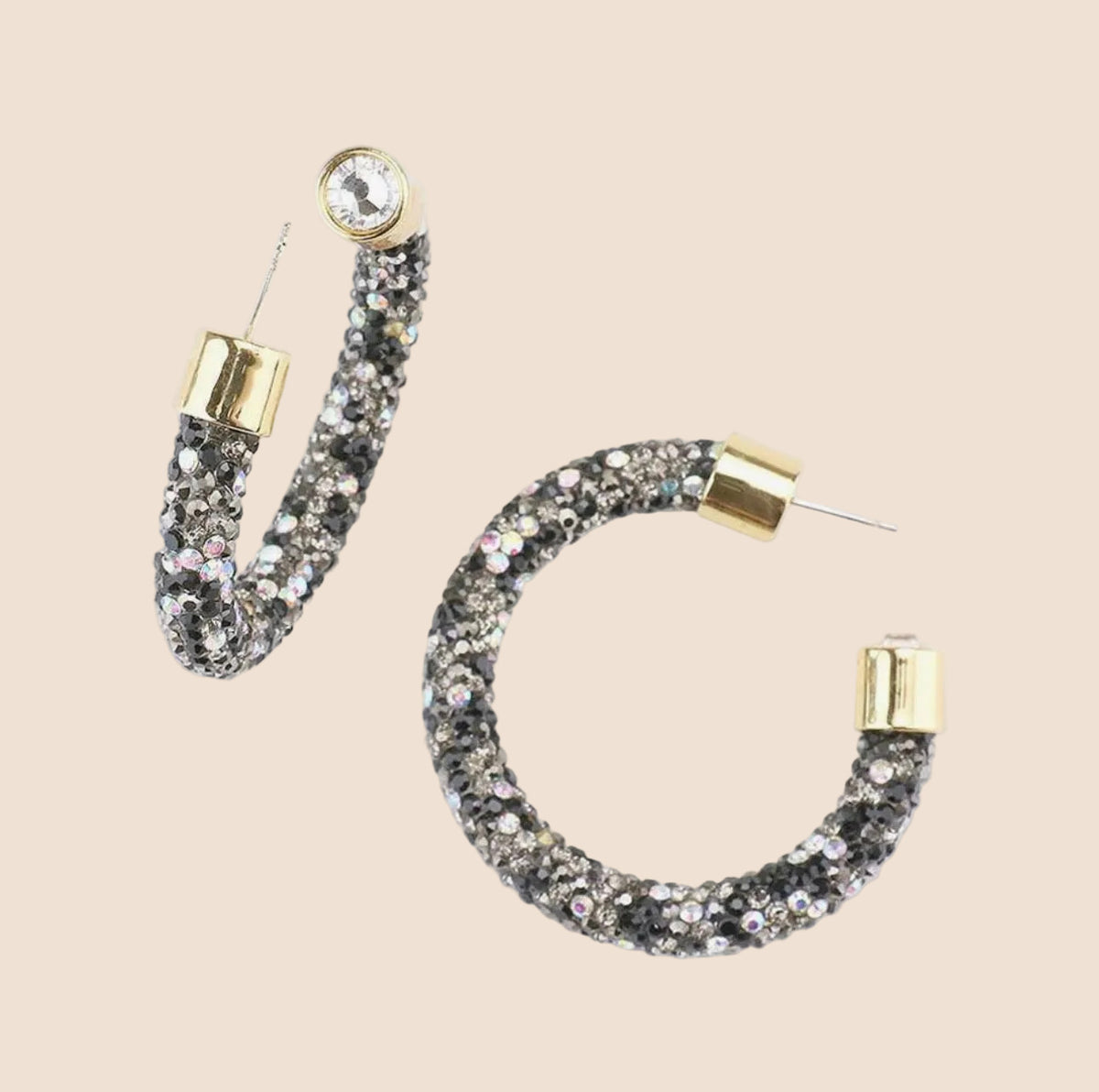 Pavé Crystal Hoop Earrings