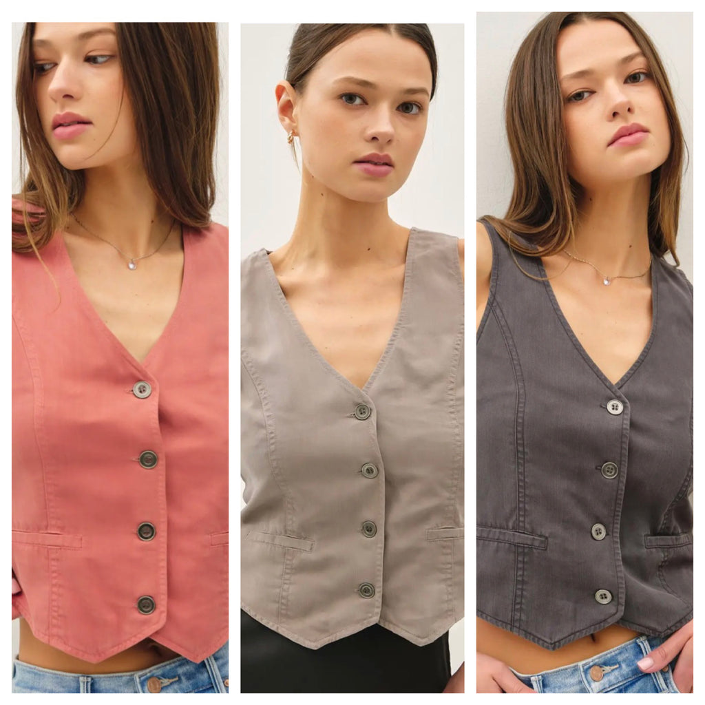 Be Soft Tencel Button-Front Vest