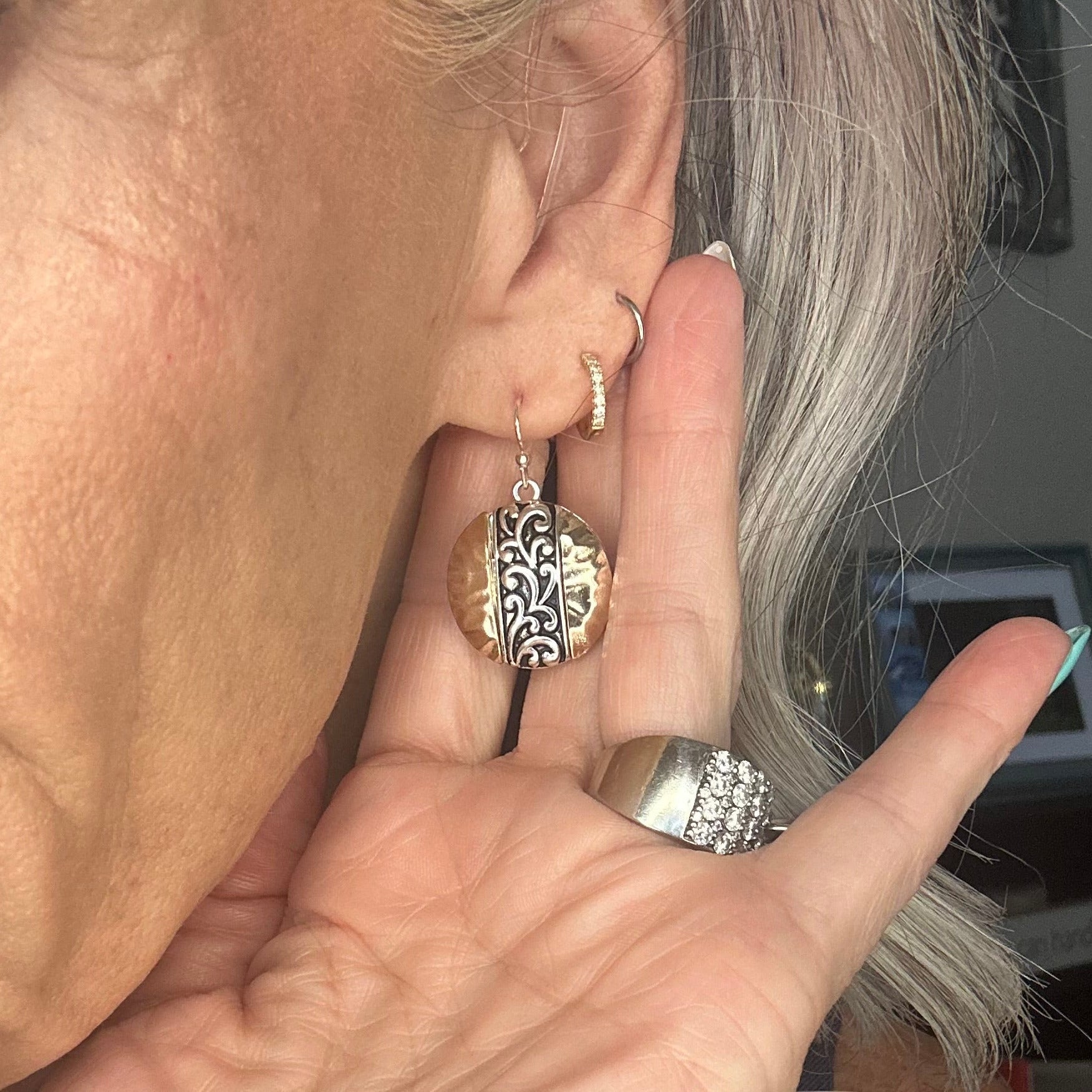 Hammered Filigree Earrings