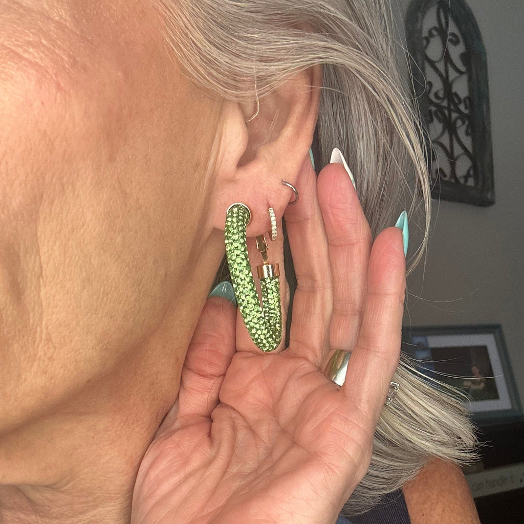 Pavé Crystal Hoop Earrings