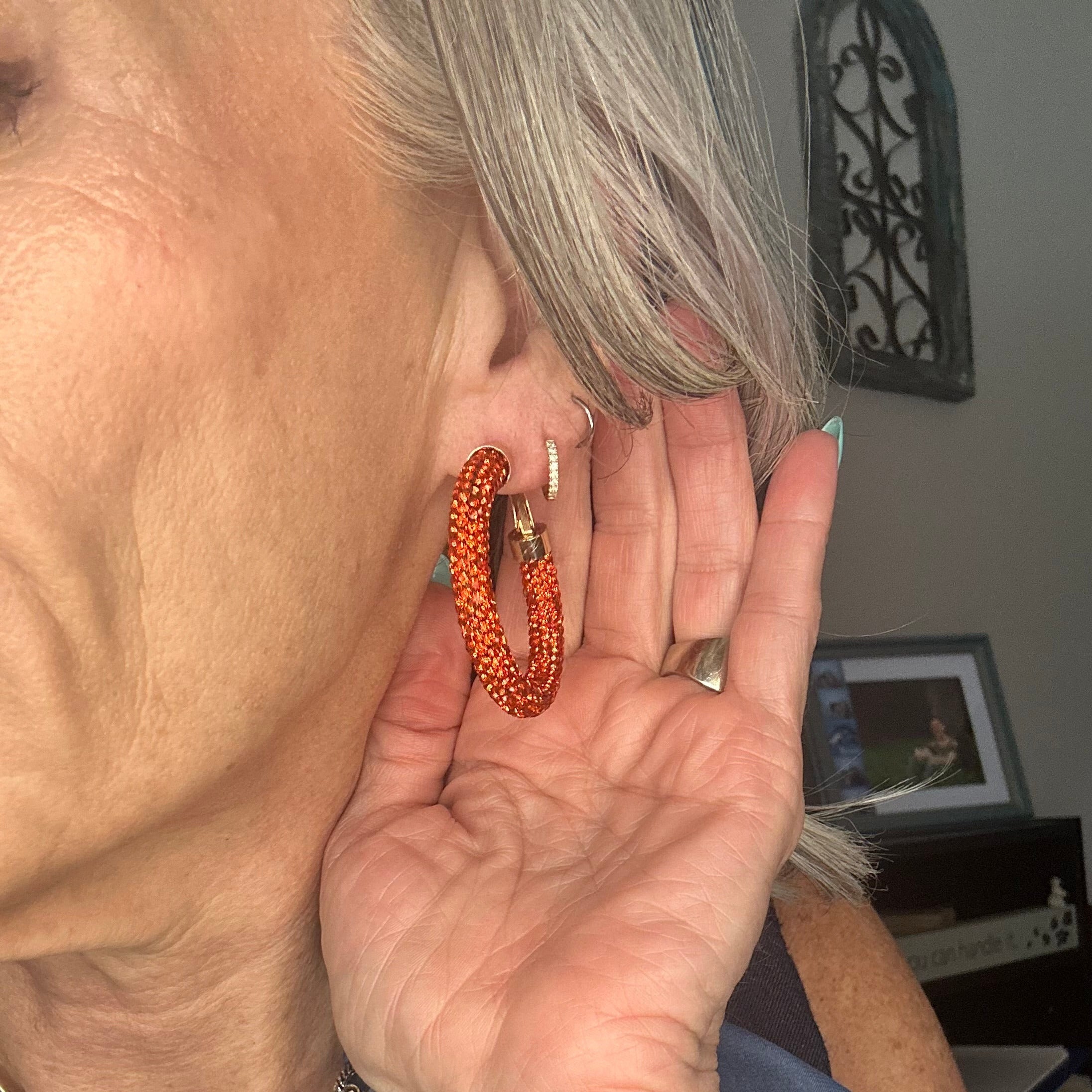 Pavé Crystal Hoop Earrings