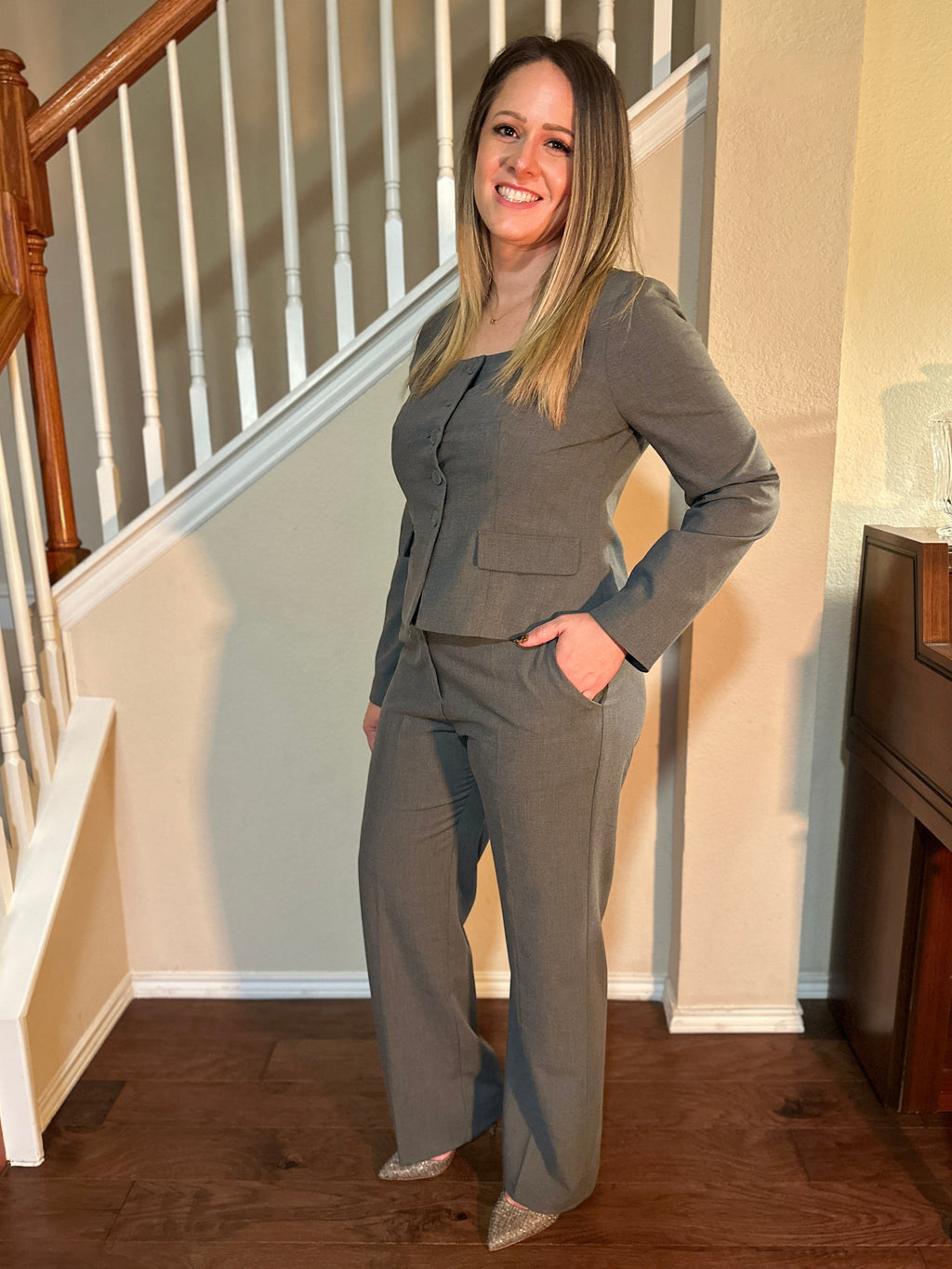 High Waist Trouser (Charcoal)