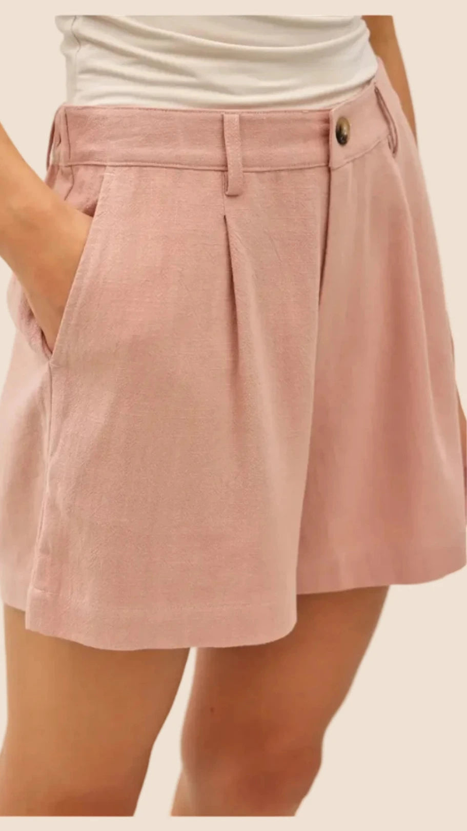 Be Soft Pleated Shorts (Mauve)