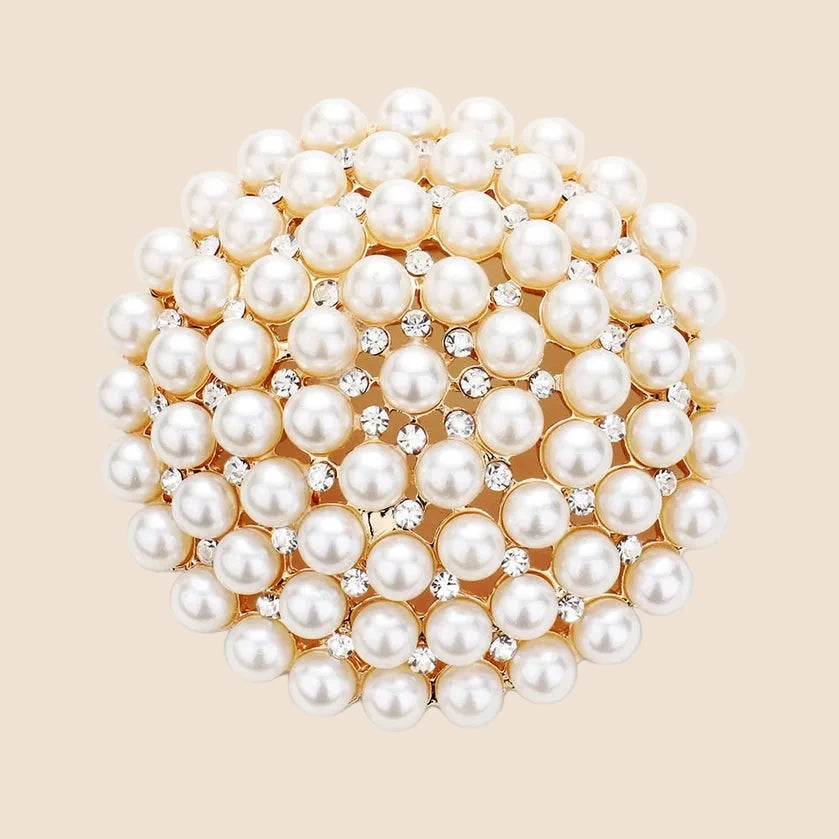 Pearl Cluster Statement Brooch