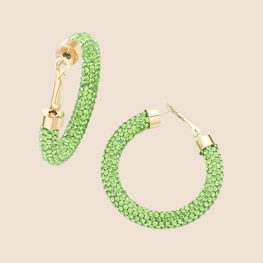 Pavé Crystal Hoop Earrings