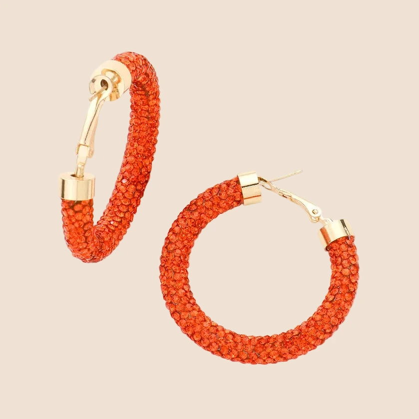 Pavé Crystal Hoop Earrings