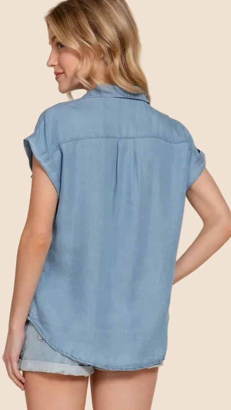 Be Soft Chambray Dolman Button-up