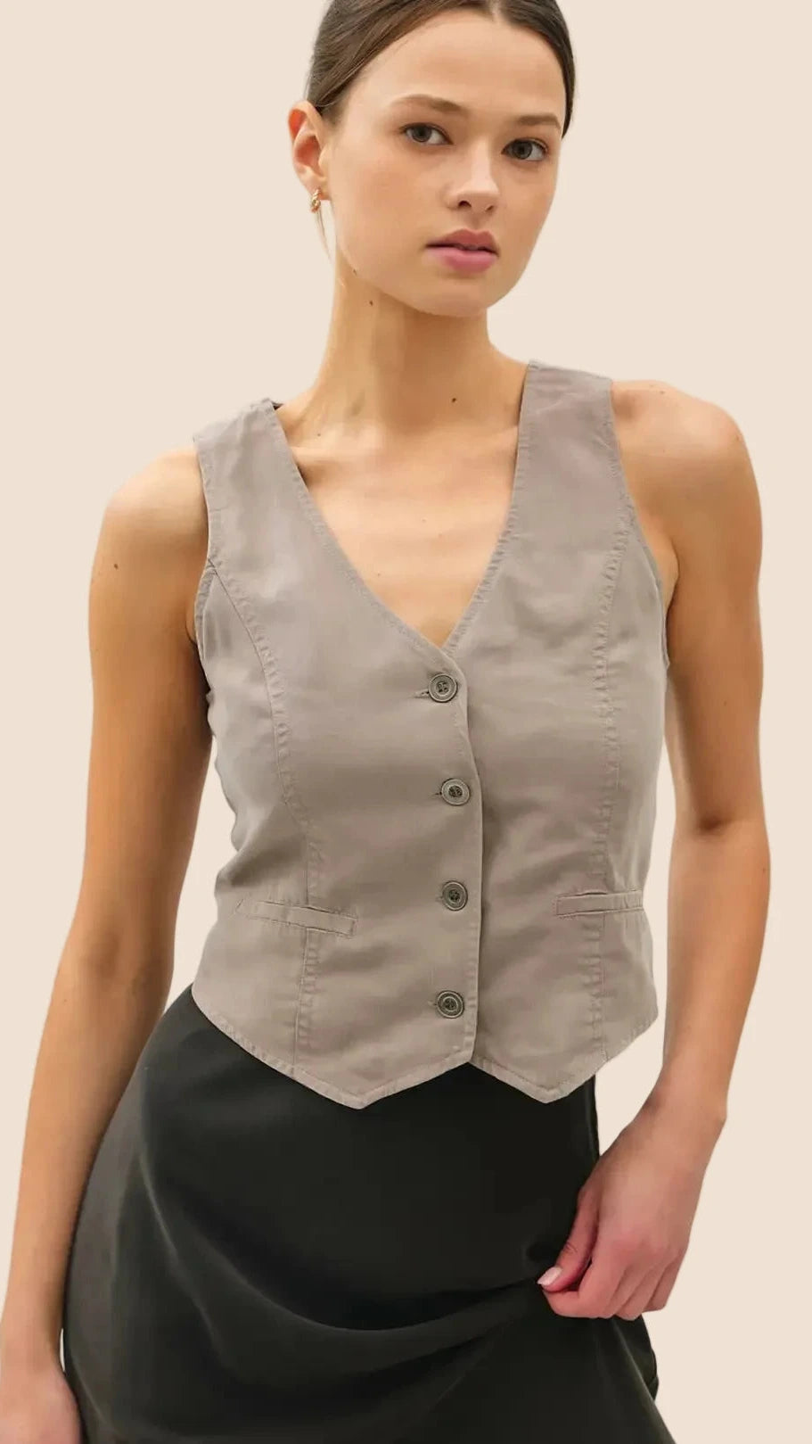 Be Soft Tencel Button-Front Vest