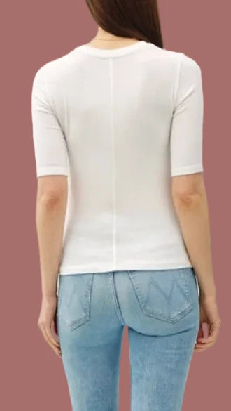 Be Soft Ribbed Elbow-Sleeve Top