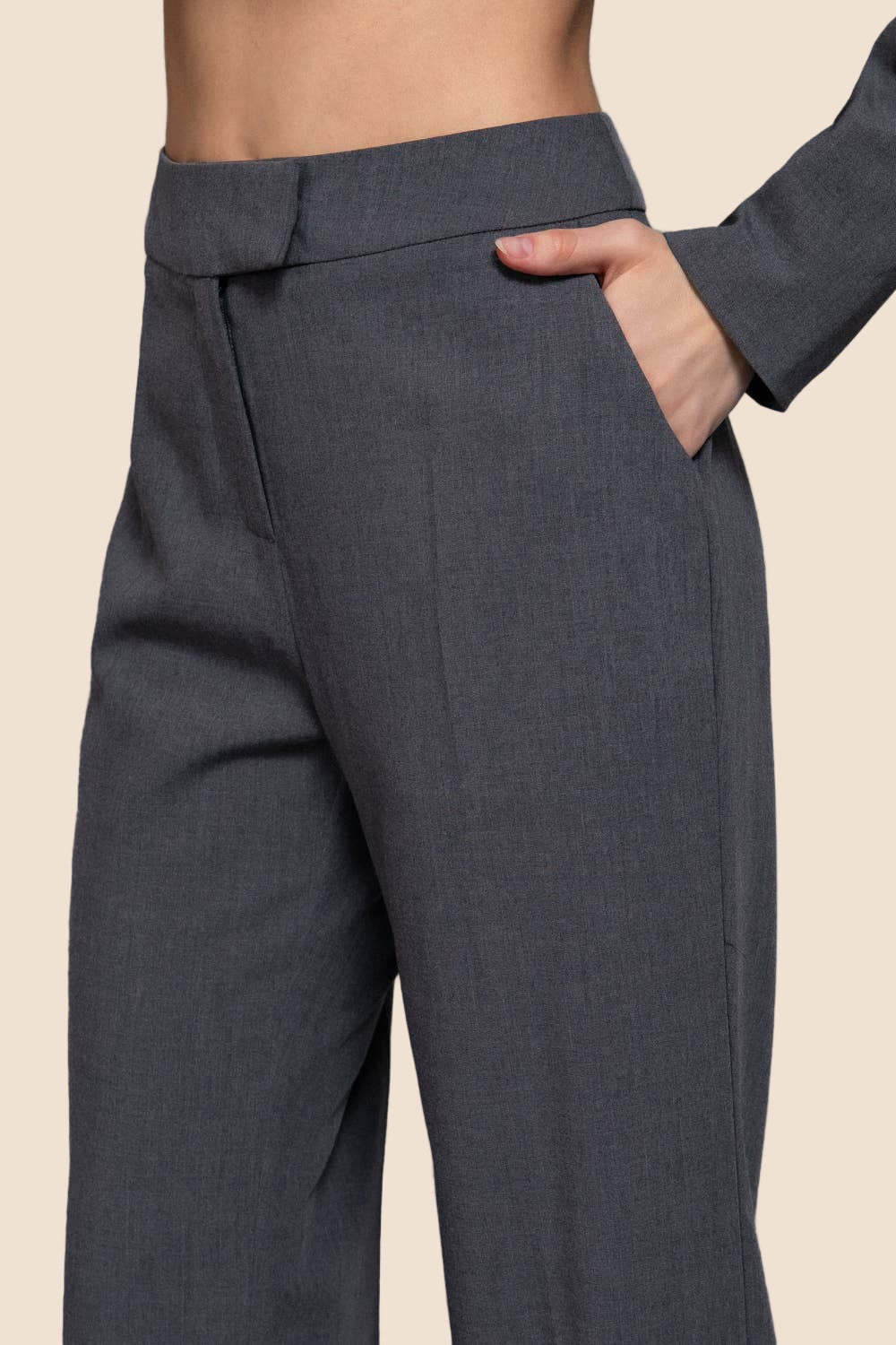 High Waist Trouser (Charcoal)